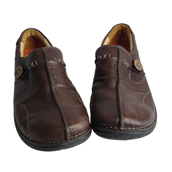 Clarks Unstructured Loafers Shoes Womens Brown Leather Casual Slip-On Sz 7.5M - Picture 3 of 10